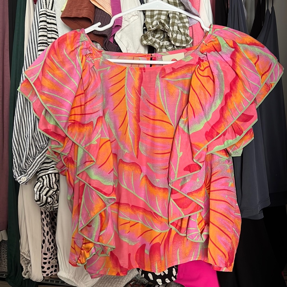 Farm Rio Palm Print Top